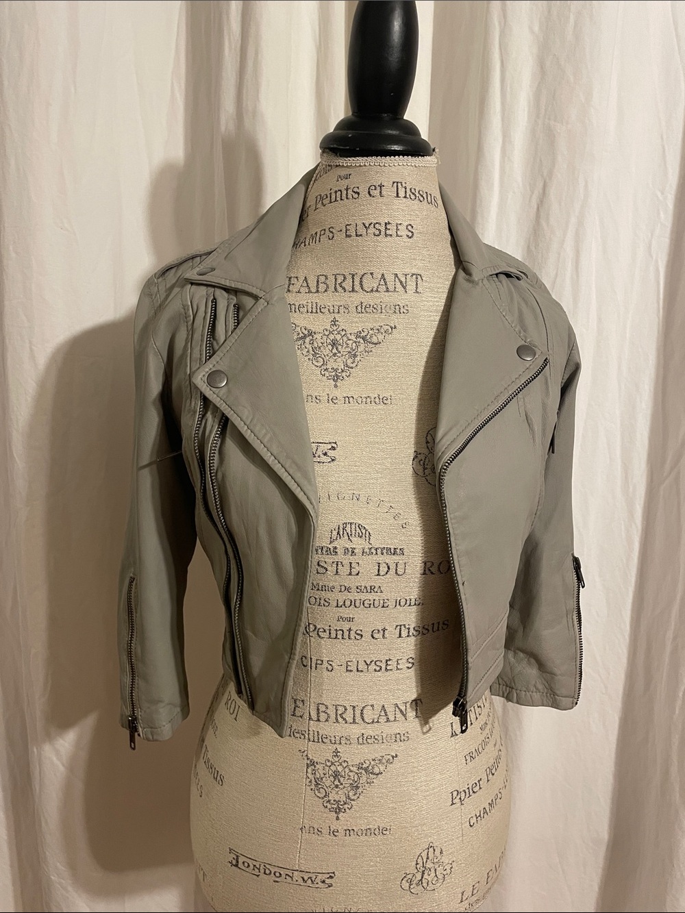 Joie gray moto jacket hundred percent lambswool size extra small